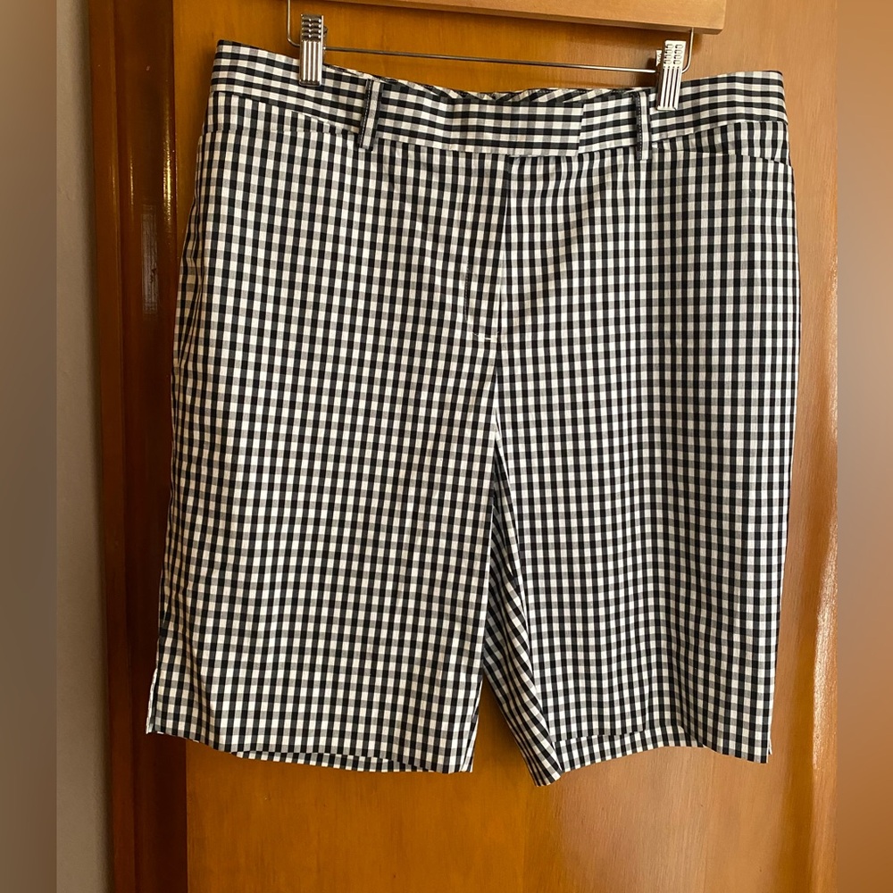 Brooks Brothers Black and White Gingham Bermuda Shorts
